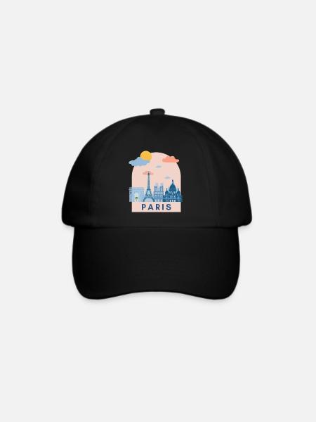 Frankreich Paris Logo Design Europe Urlaub - Baseballkappe - Schwarz/Schwarz