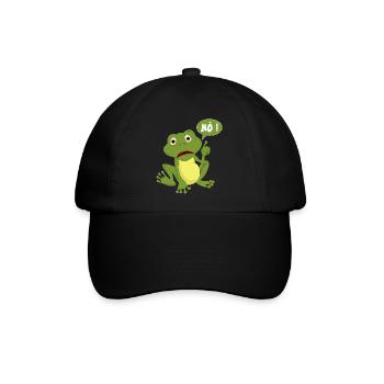 Heute mal Nö ! Lustiges T-Shirt mit Frosch Design - Baseballkappe - Schwarz/Schwarz - Vorne