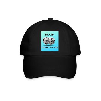 Das Leben ist wie Würfel - Baseballkappe - Schwarz/Schwarz - Vorne