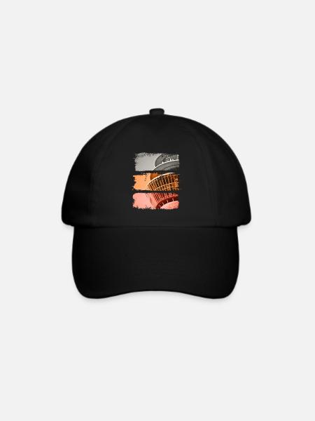 Düsseldorf Vintage Retro Deutschland Stadt Skyline - Baseballkappe - Schwarz/Schwarz