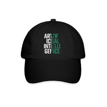 KI Künstliche Intelligenz Futuristisches Nerd-Geschenk - Baseballkappe - Schwarz/Schwarz - Vorne