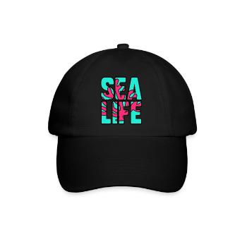 Leben im Meer - Baseballkappe - Schwarz/Schwarz - Vorne