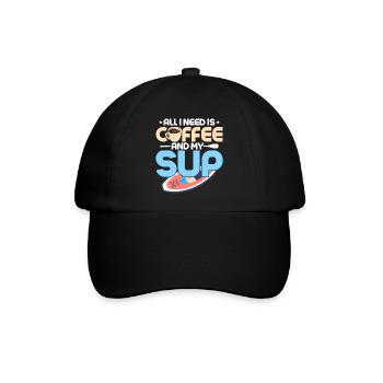 All I Need Is Coffee And My SUP Stand Up Paddle Bo - Baseballkappe - Schwarz/Schwarz - Vorne