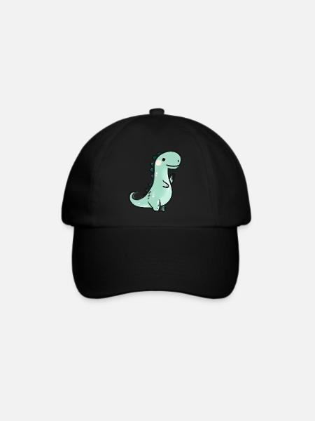 Niedlicher Buntstift Dinosaurier - Baseballkappe - Schwarz/Schwarz