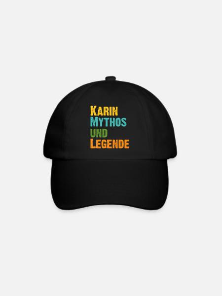 Mythos Karin die Legende Vorname Karin - Baseballkappe - Schwarz/Schwarz