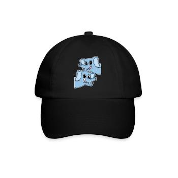 Elefant Elefanten - Baseballkappe - Schwarz/Schwarz - Vorne