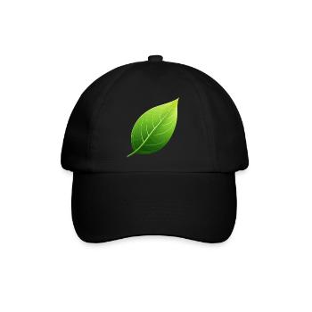 grünes Blatt - Naturschutz - Baseballkappe - Schwarz/Schwarz - Vorne