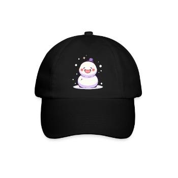 Süßer Weihnachts Schneemann - Festtags-Design - Baseballkappe - Schwarz/Schwarz - Vorne