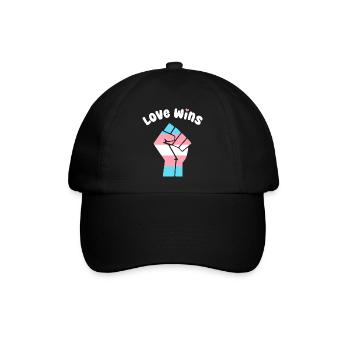 Liebe gewinnt Trans Pride Faustdesign für Equality - Baseballkappe - Schwarz/Schwarz - Vorne