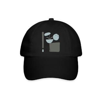 Abstraktes Design mit Blumen - Baseballkappe - Schwarz/Schwarz - Vorne