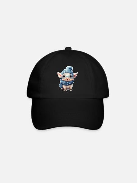 Glücksschwein - Baseballkappe - Schwarz/Schwarz
