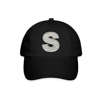 S, letter, initial, monogram, - Baseballkappe - Schwarz/Schwarz - Vorne
