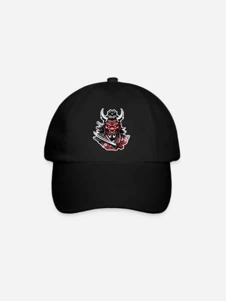 Samurai-Krieger - Japan - Dämon - Baseballkappe - Schwarz/Schwarz