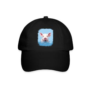 funny quote piglets present funny barbeque vegan - Baseballkappe - Schwarz/Schwarz - Vorne