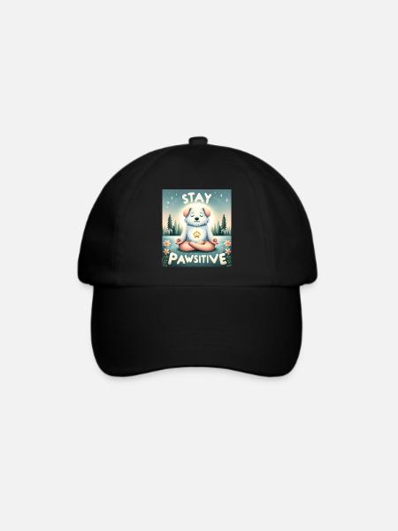 stay pawsitive dog - Baseballkappe - Schwarz/Schwarz