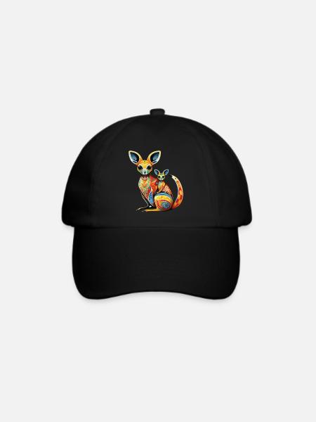 Australien - Känguru - Baseballkappe - Schwarz/Schwarz