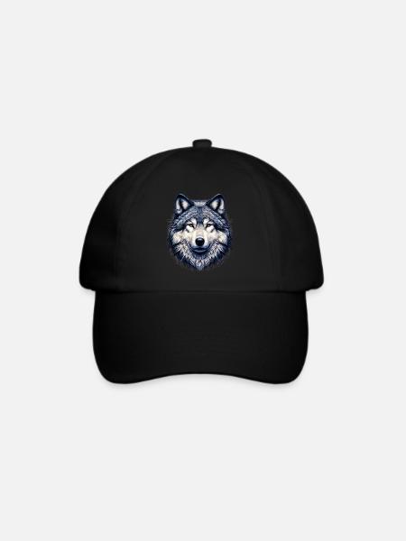 Wolf - Baseballkappe - Schwarz/Schwarz