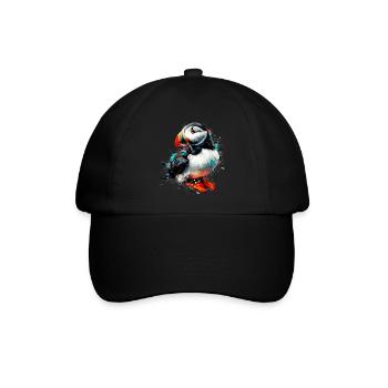 Papageitaucher - Baseballkappe - Schwarz/Schwarz - Vorne