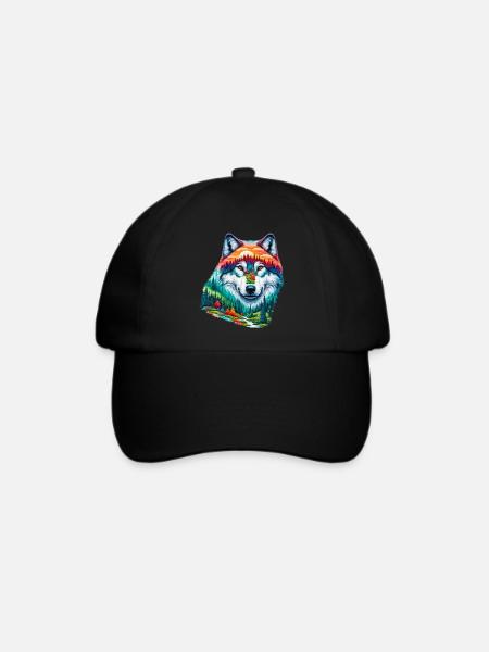 Wolf - Baseballkappe - Schwarz/Schwarz