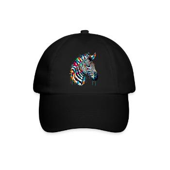 Zebra - Baseballkappe - Schwarz/Schwarz - Vorne