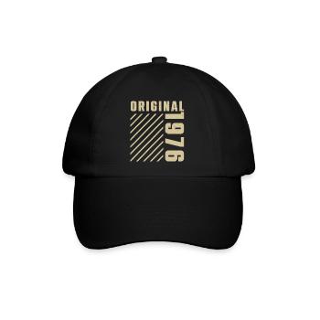 Original 1976 Authentisch 1976 Vintage Bursdag - Baseballkappe - Schwarz/Schwarz - Vorne
