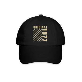 Original 1977 Authentischer Jahrgang Bursdag von 1977 - Baseballkappe - Schwarz/Schwarz - Vorne