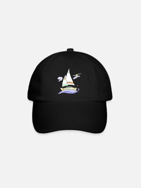 Segelboot - Baseballkappe - Schwarz/Schwarz