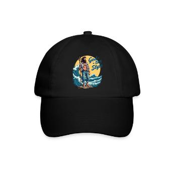 God Tier Style - Hipster Poseidon - Baseballkappe - Schwarz/Schwarz - Vorne