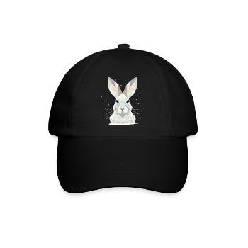 weißer Schneehase-Zeitlose Eleganz des Winters - Baseballkappe - Schwarz/Schwarz - Vorne