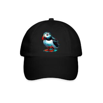 Papageitaucher - Baseballkappe - Schwarz/Schwarz - Vorne