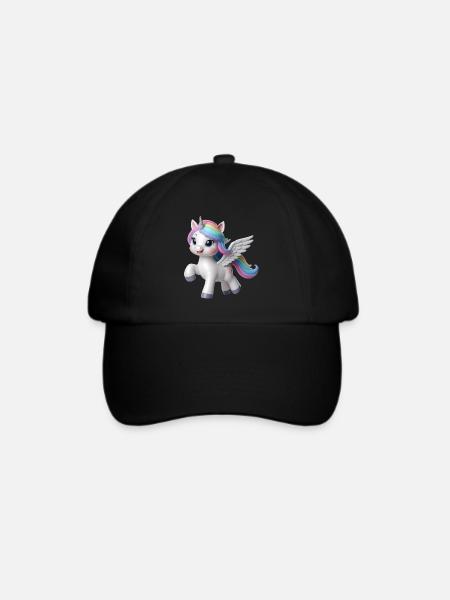 Einhorn 2 - Baseballkappe - Schwarz/Schwarz
