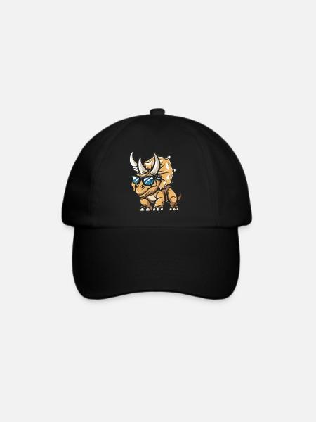 Dinosaurier triceratops Tier - Baseballkappe - Schwarz/Schwarz