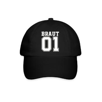 braut 01 - Baseballkappe - Schwarz/Schwarz - Vorne