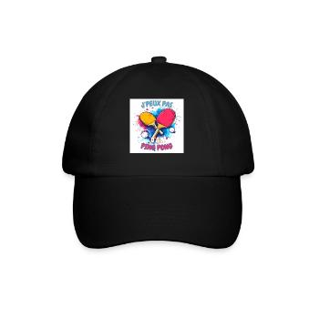 Buntes Tischtennis entfesselt - Baseballkappe - Schwarz/Schwarz - Vorne