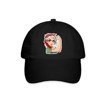 Powerfrau RosieStil Cartoon - Baseballkappe - Schwarz/Schwarz - Vorne