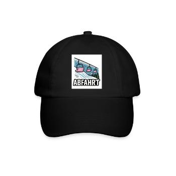 Skilift und Bergmotiv mit Abenteuer-Charme - Baseballkappe - Schwarz/Schwarz - Vorne