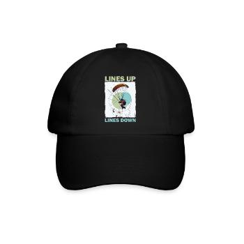 Abenteuerlicher Fallschirmsprung Illustration - Baseballkappe - Schwarz/Schwarz - Vorne