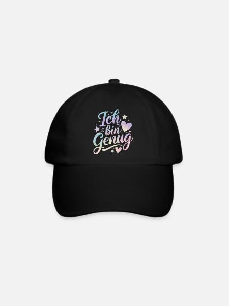  Ich Bin Genug Pastell Selflove Selbstliebe - Baseballkappe - Schwarz/Schwarz