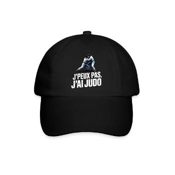 Ich kann nicht, ich habe Judo-Humor-Geschenk - Baseballkappe - Schwarz/Schwarz - Vorne