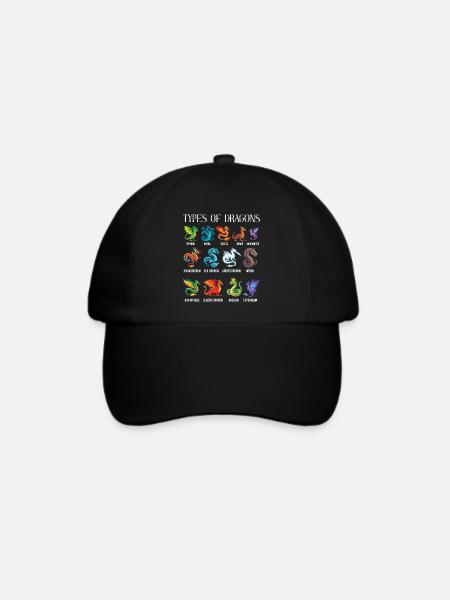 Arten von Dragons Lover Fantasy - Baseballkappe - Schwarz/Schwarz