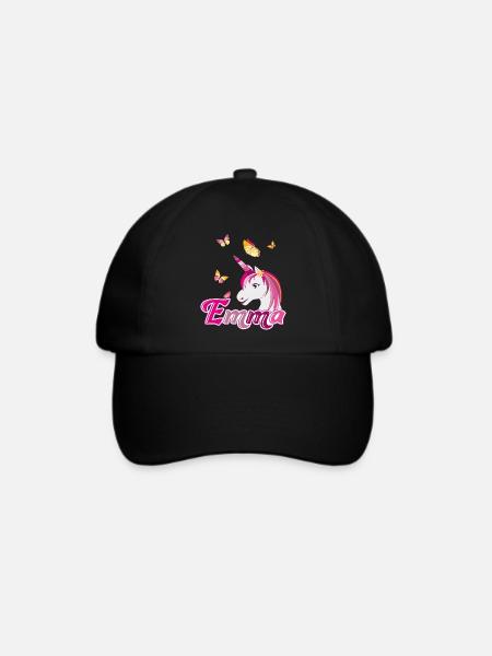 Emma, Mädchenname, Lieblingsname - Baseballkappe - Schwarz/Schwarz
