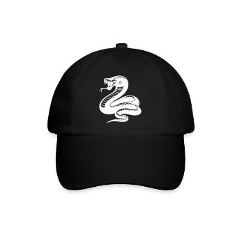 Schlange Python Silhouette - Baseballkappe - Schwarz/Schwarz - Vorne