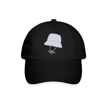 Pastell Bucket Hat mit Kinnband - Baseballkappe - Schwarz/Schwarz - Vorne