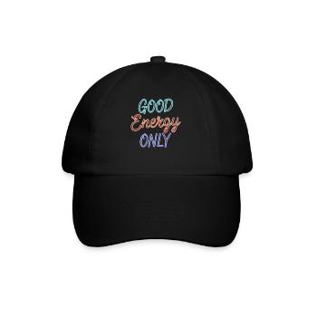 Good Energy Only Grafik im Retro Neon Stil - Baseballkappe - Schwarz/Schwarz - Vorne