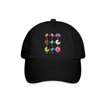 Donut Brüche Mathe Lernen mit Humor - Baseballkappe - Schwarz/Schwarz - Vorne