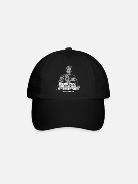 Marcus Aurelius Stoic Zitat mit Bier - Baseballkappe - Schwarz/Schwarz