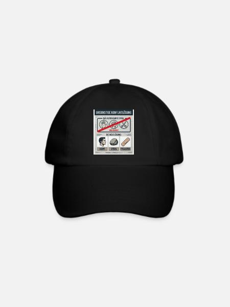 Kopf Stein Pflaster Konfliktlösung - Baseballkappe - Schwarz/Schwarz