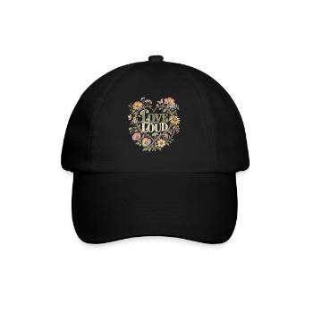 Liebe laut Blumen Motiv für Vielfalt und Liebe - Baseballkappe - Schwarz/Schwarz - Vorne