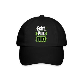 Echt Pur Bio Statement - Baseballkappe - Schwarz/Schwarz - Vorne
