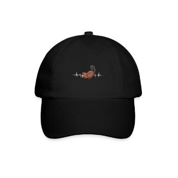 Bieber Herzschlag Beaver Nagetier Waldtier Damm - Baseballkappe - Schwarz/Schwarz - Vorne
